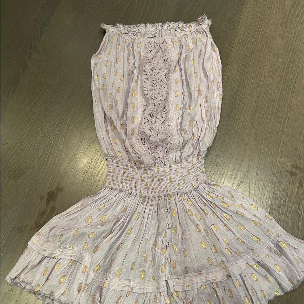 Sunday Saint Tropez strapless cotton embroidered dress